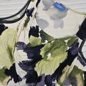 Simply‎ Vera Vera Wang Womrns Blouse Green & Black Sleeveless Size PXL